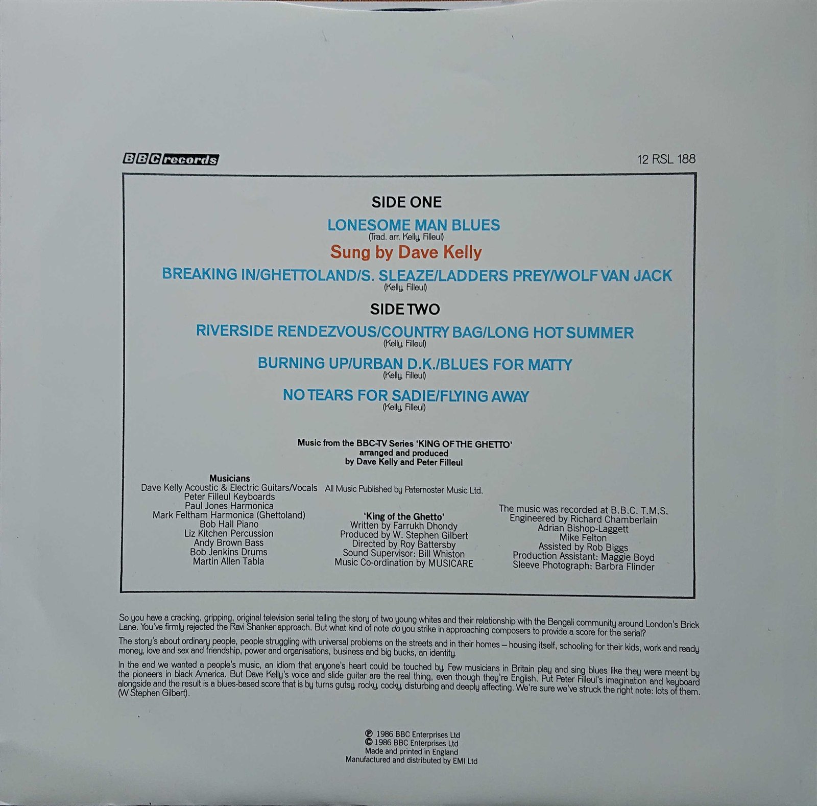 Back cover of 12 RSL 188